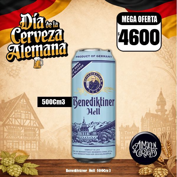 Día de la Cerveza Alemana - Benediktiner Hell Lata 500Cm3