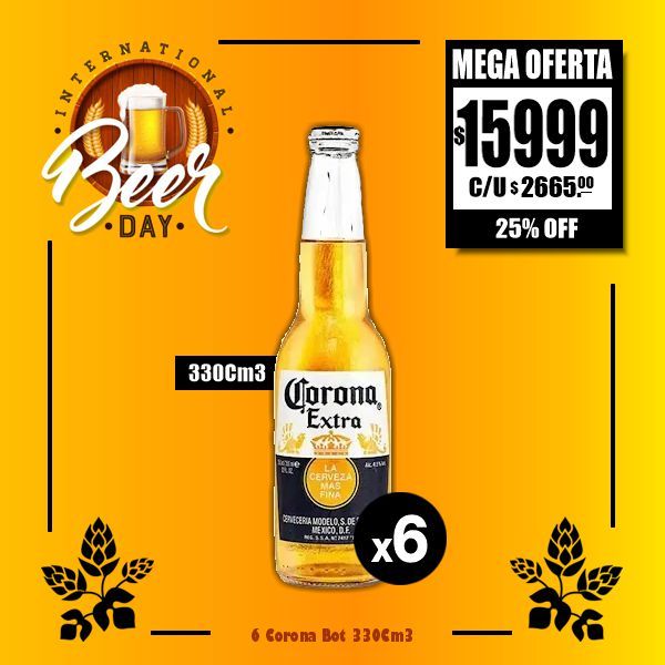 BEER DAY - 6 Cerveza Corona330Cm3