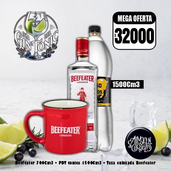 Día del Gin Τonic - Beefeater 700Cm3 + PDT 1500Cm3 + T​aza enlozada