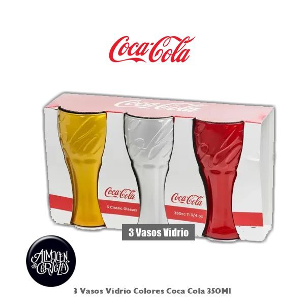 3 Vasos Colores Coca Cola 350Ml.
