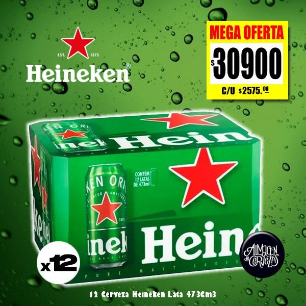 MEGA OFERTA -12 Heineken lata 473Cm3