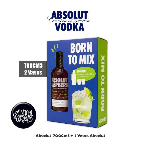 Absolut 700Cm3 + 2 Vasos Absolut