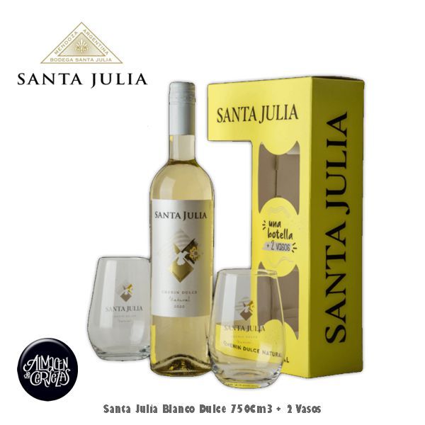 Santa Julia Blanco Dulce 750Cm3 + 2 Vasos Santa Julia