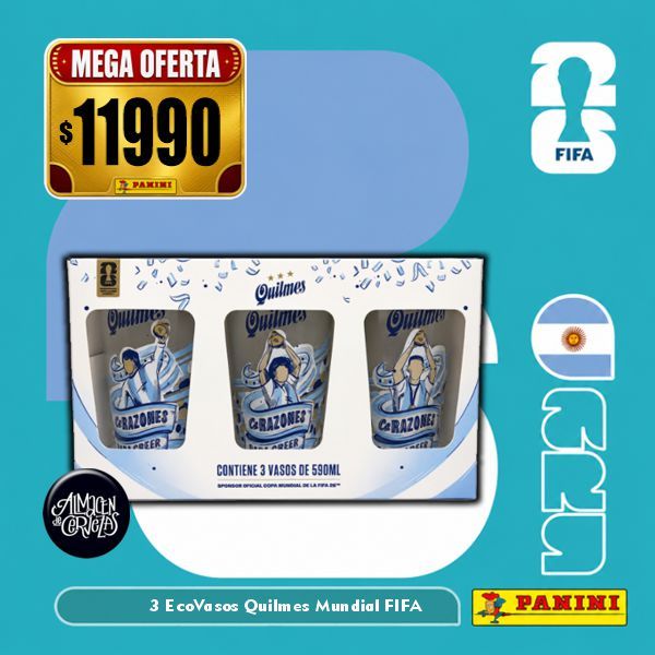 ​4 Eco Vasos Argentina Plástico Quilmes