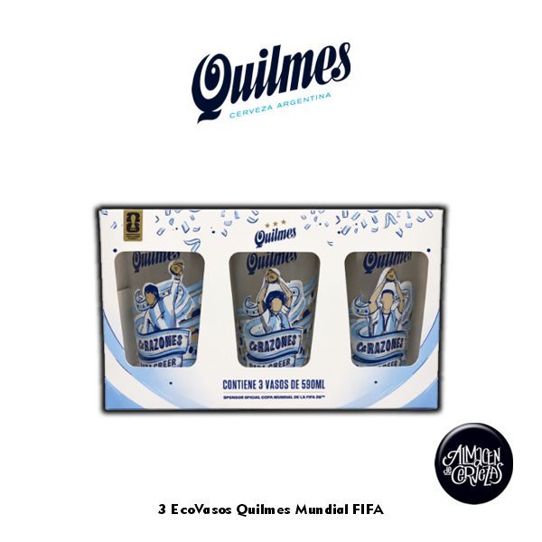 3 Eco Vasos Argentina Plástico Quilmes