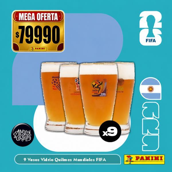 Grupos - Set de 9 Vasos Quilmes Mundiales 400Cm3