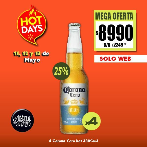 HOT DAYS - 4 Corona Cero bot 330Cm3