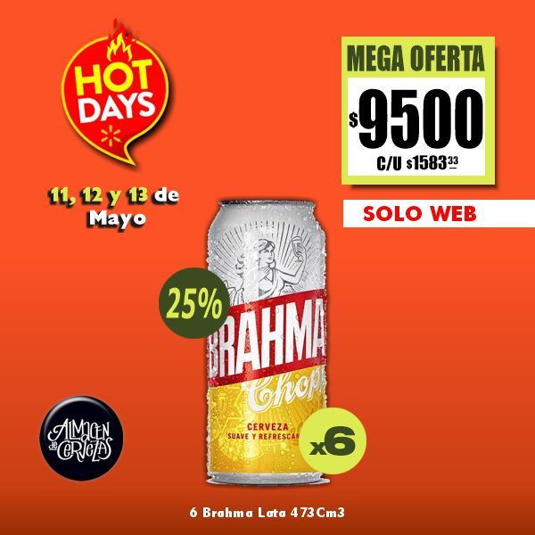 HOT DAYS - 6 Brahma Lata 473Cm3.