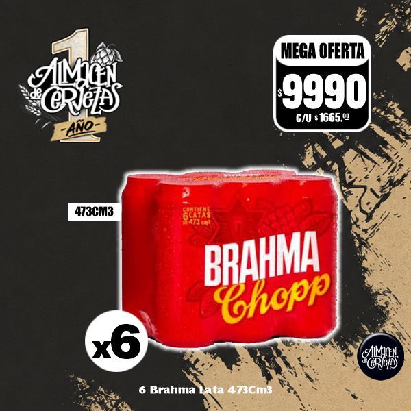 1er Aniversario - 6 Brahma Lata 473Cm3.