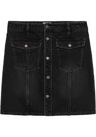 Button Up Denim Short Skirt