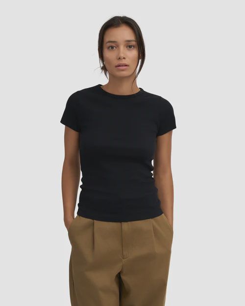 Organic rib shortsleeve T-shirt