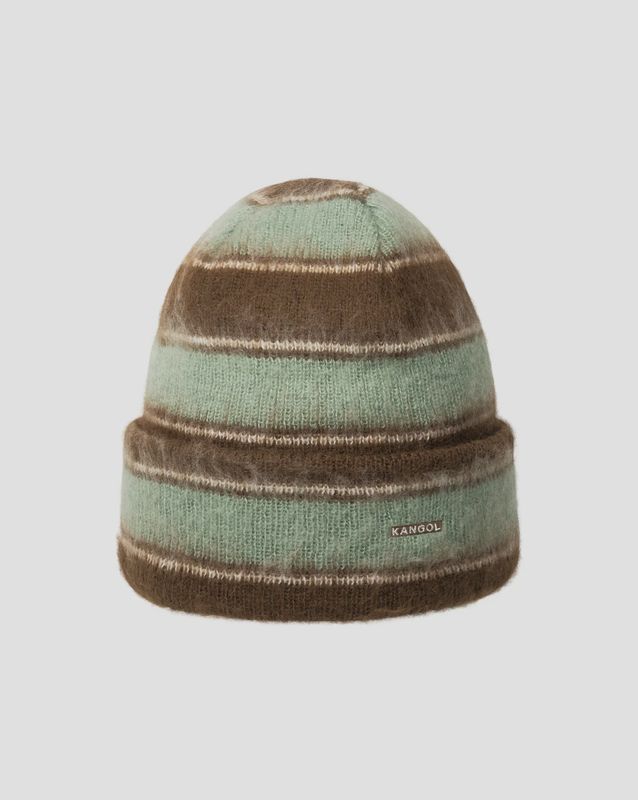 Fuzzy stripe beanie