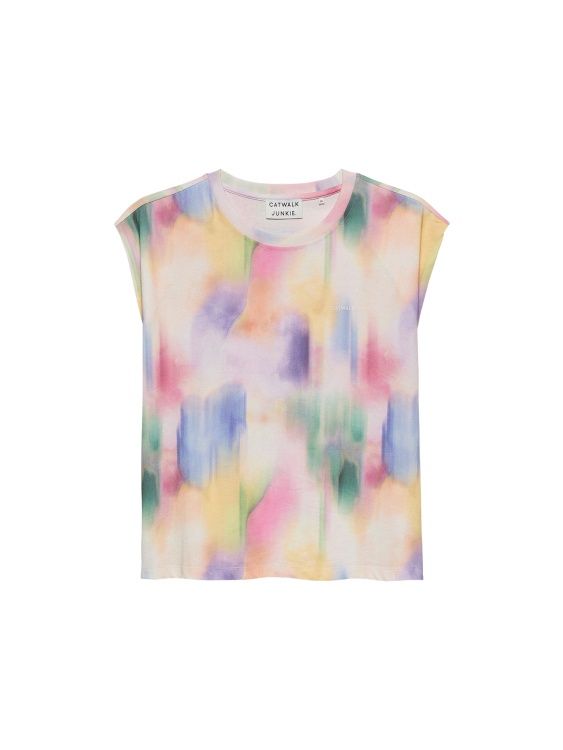 Folded shoulder printed singlet