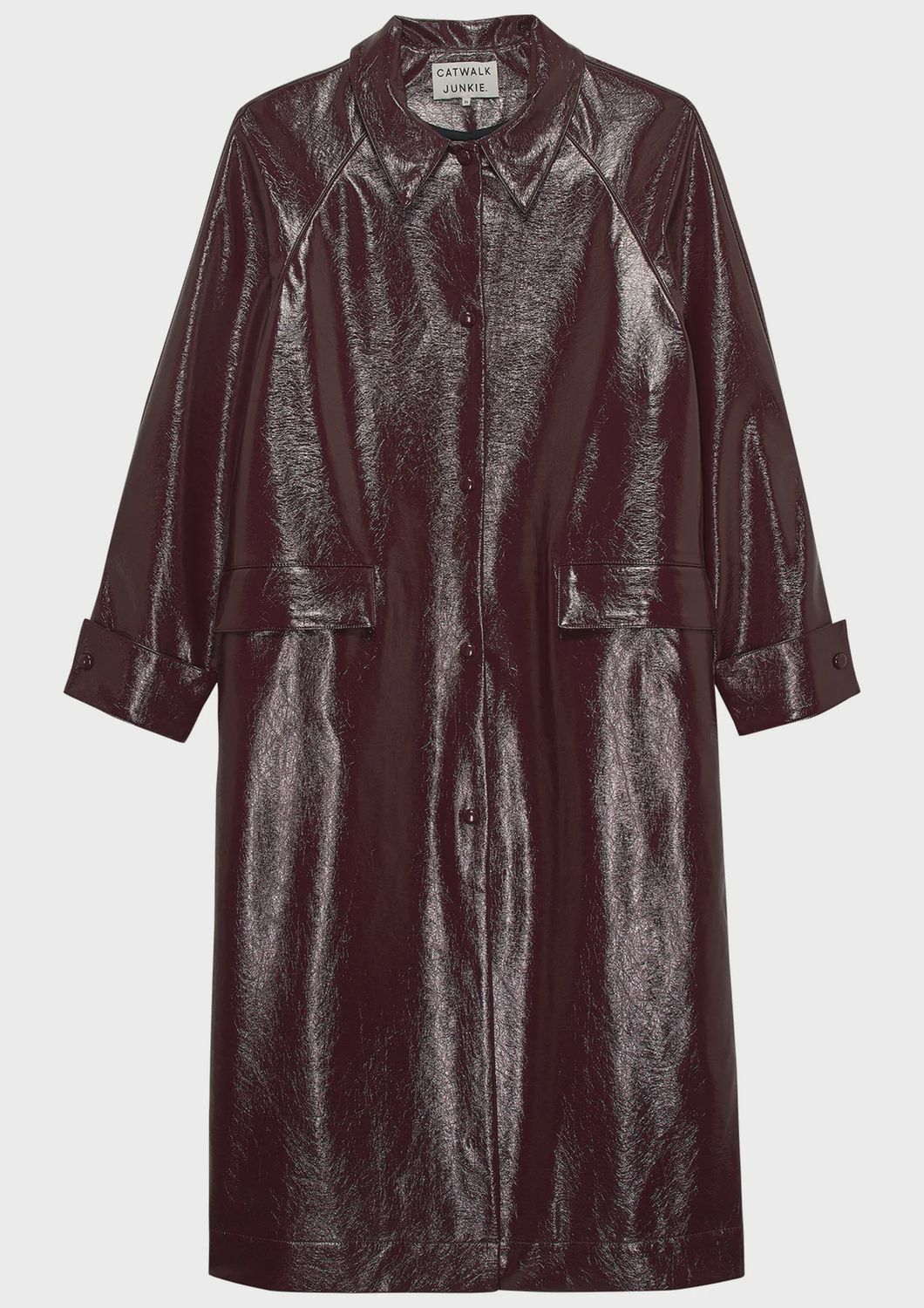 Long vegan leather jacket