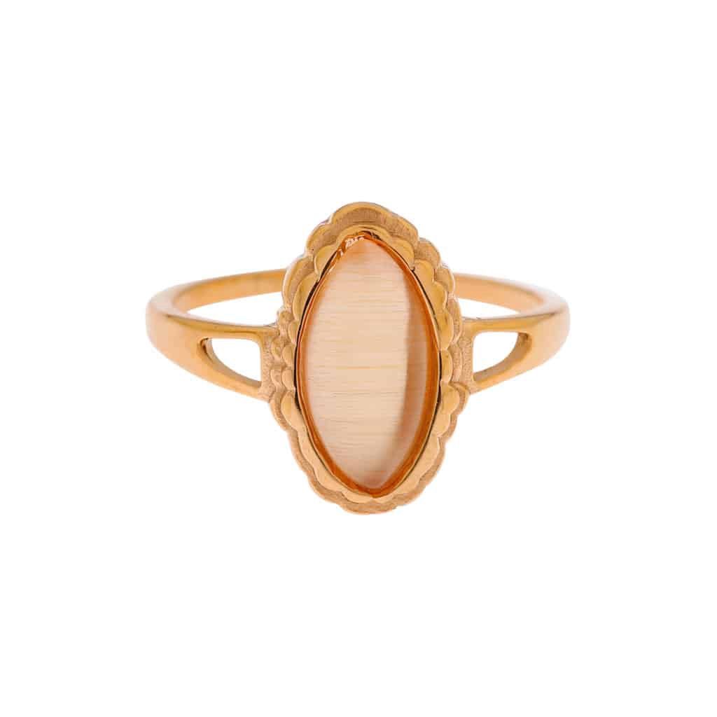 Oval cat eye ring gold
