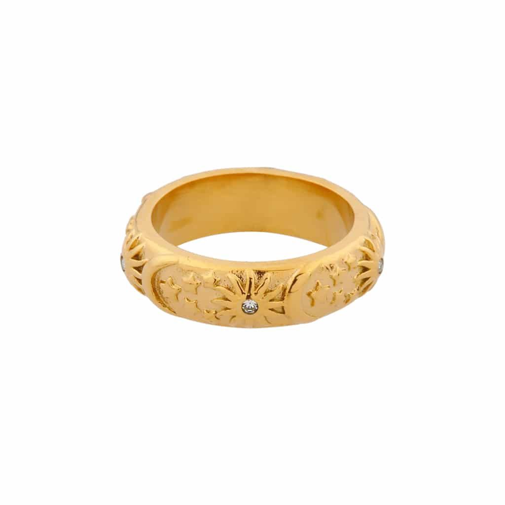 Moon ring gold