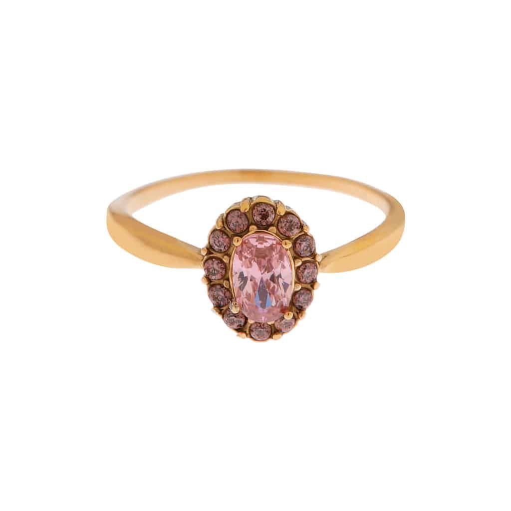 Oval rhodolite ring gold