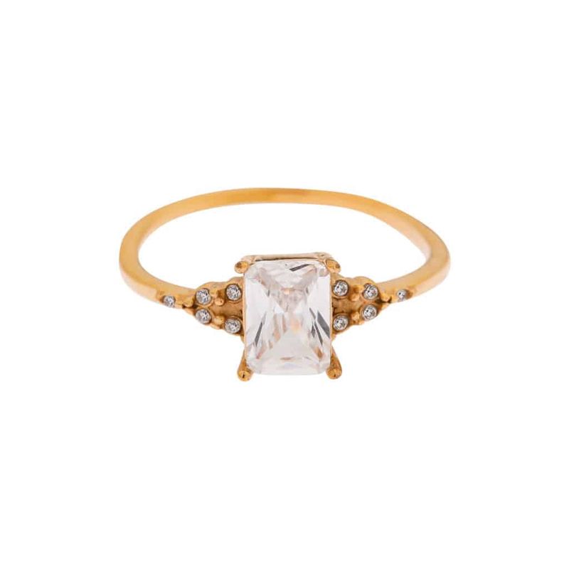 Square diamond ring gold
