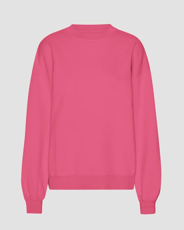 Organic oversized crew, Color: bubblegum pink, Size: L