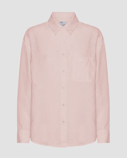 Linen Oversized Shirt, Color: faded pink, Maat: XS