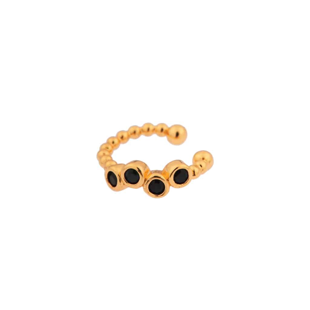 Black dots earcuff, Color: gold
