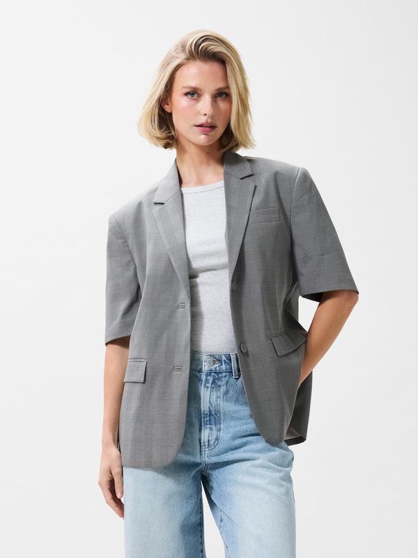 Short Sleeve Check Blazer