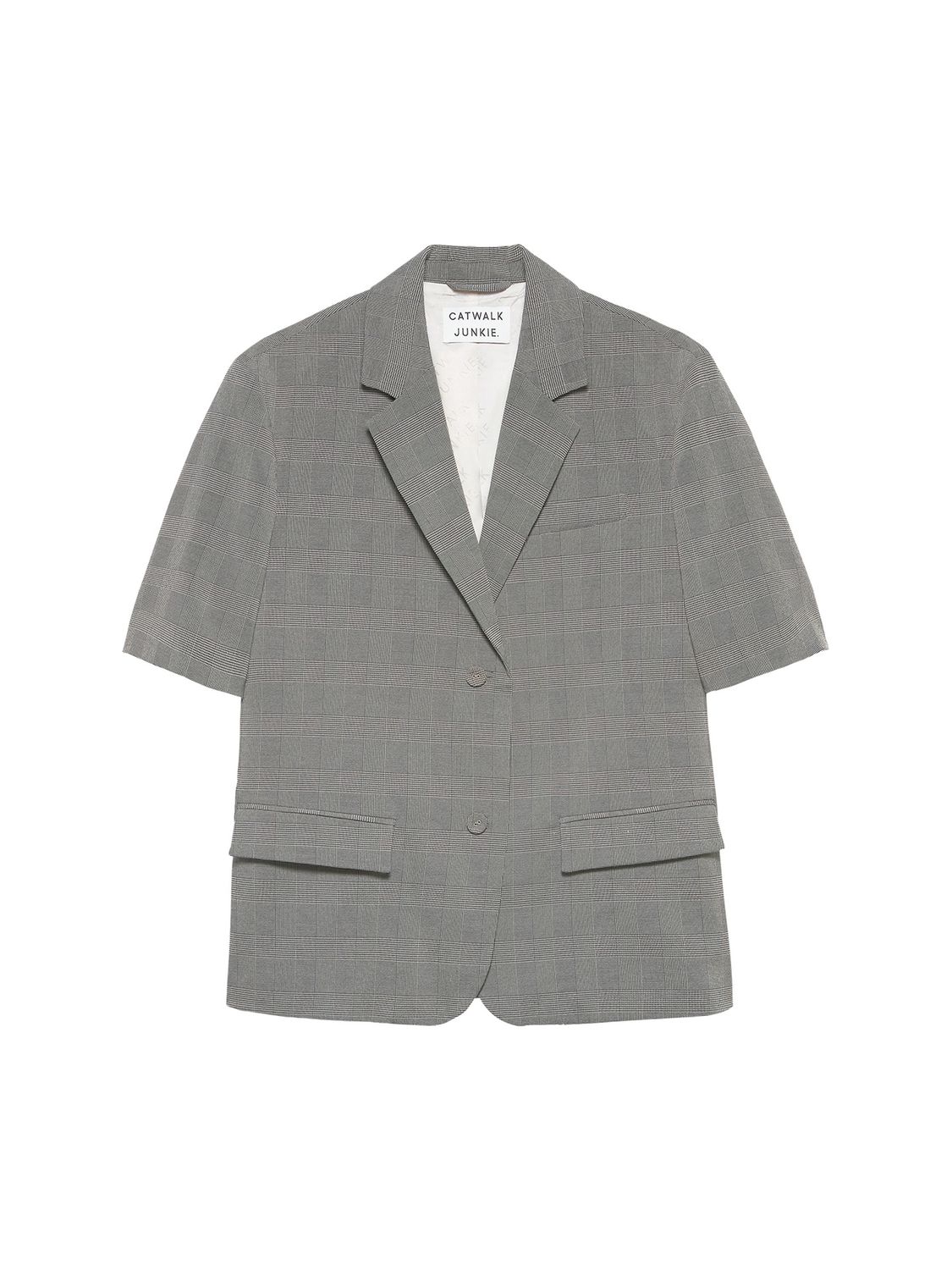 Short Sleeve Check Blazer