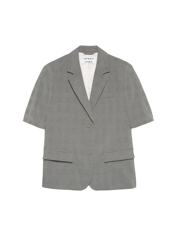 Short Sleeve Check Blazer