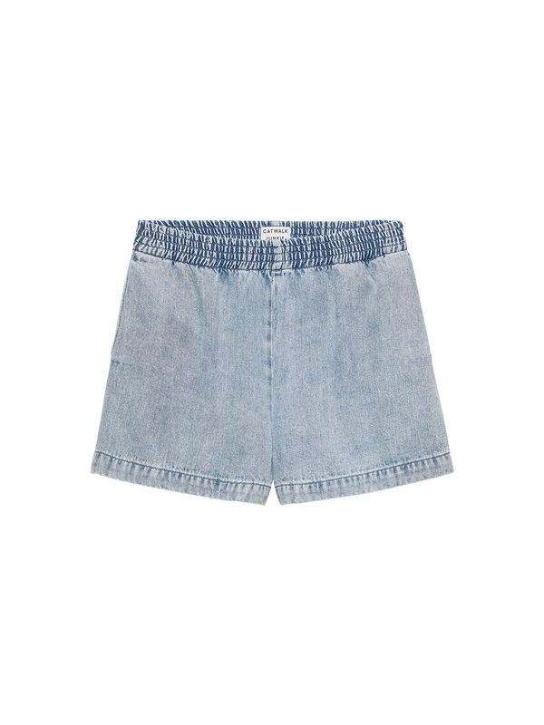 Pull on denim shorts