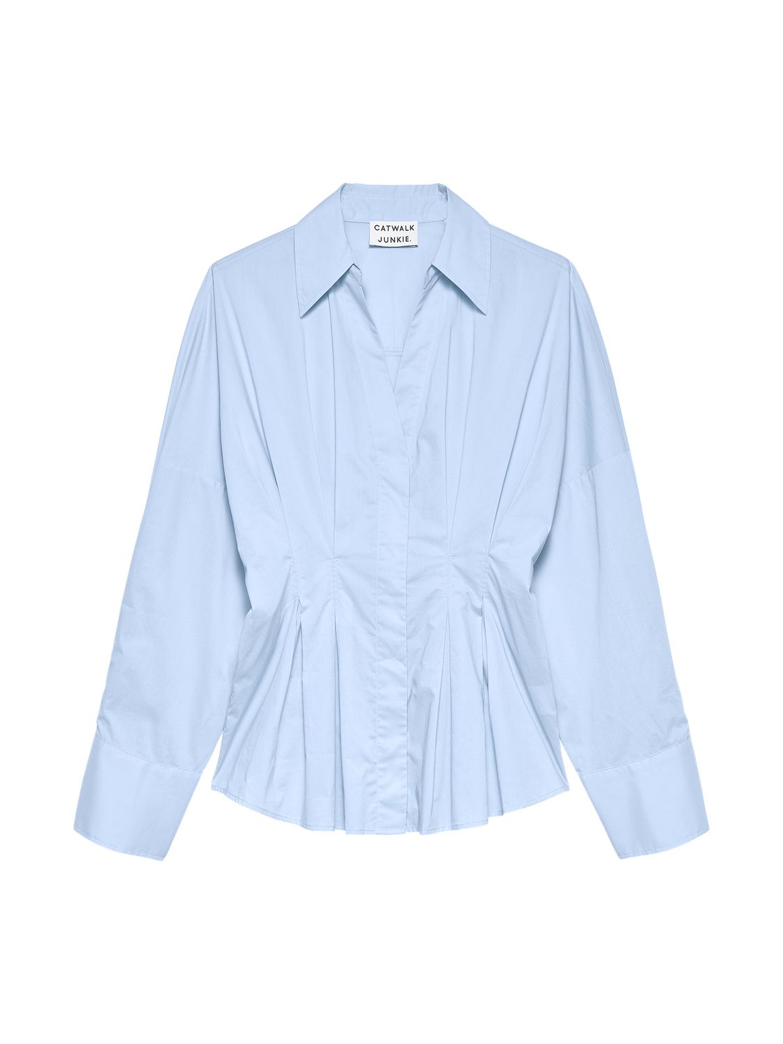 Blouse with waist pleats