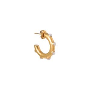 Round of pearls hoop gold