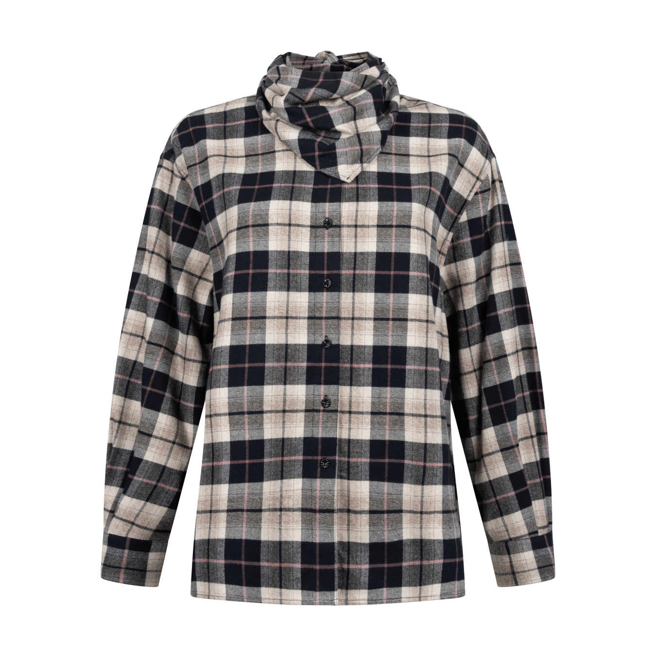 Claudine Check Shirt, Color: Black Sandsehell Check, Maat: XS