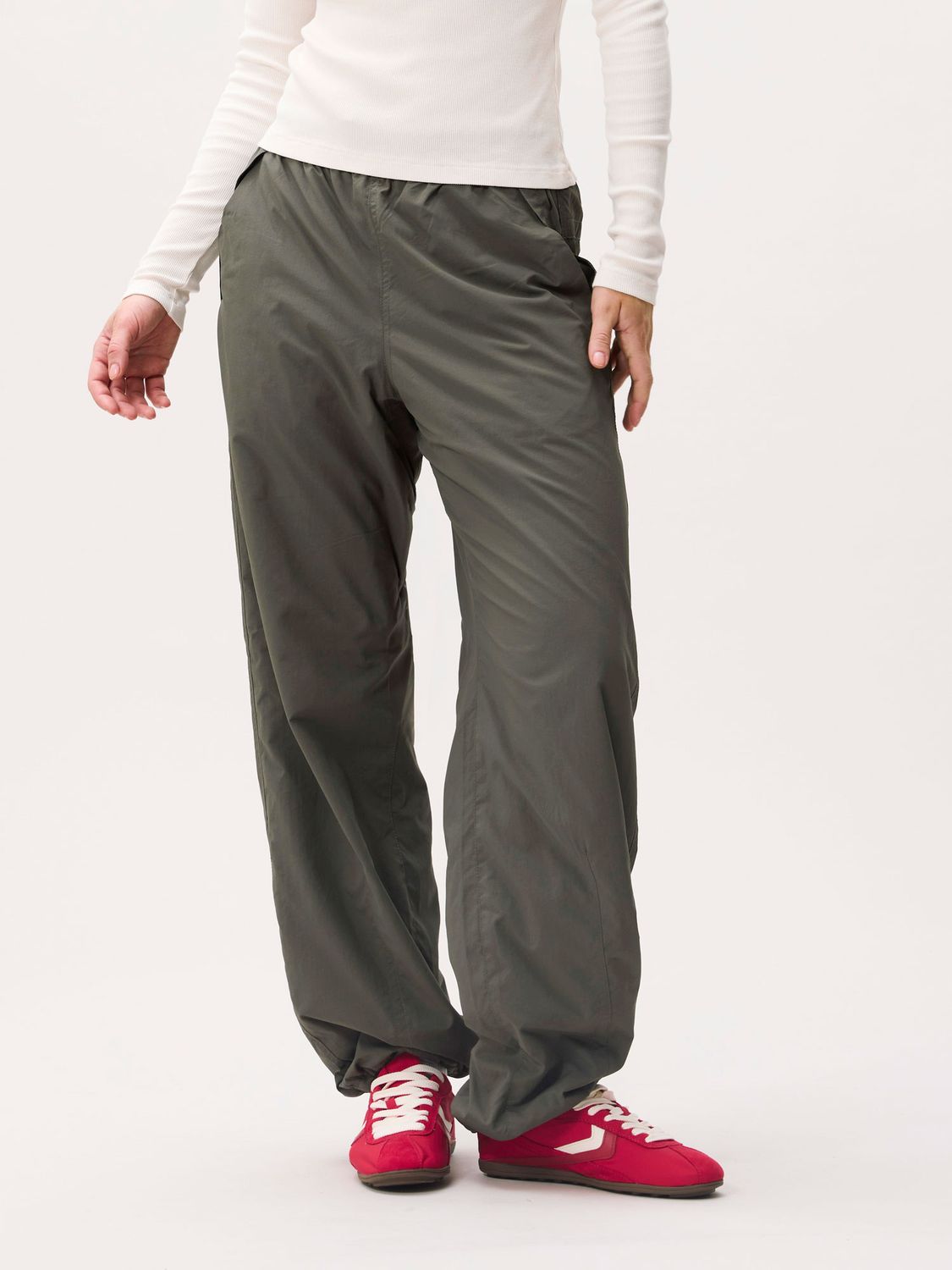 Parachute Trousers with Fleece Inside, Color: green, Maat: 36