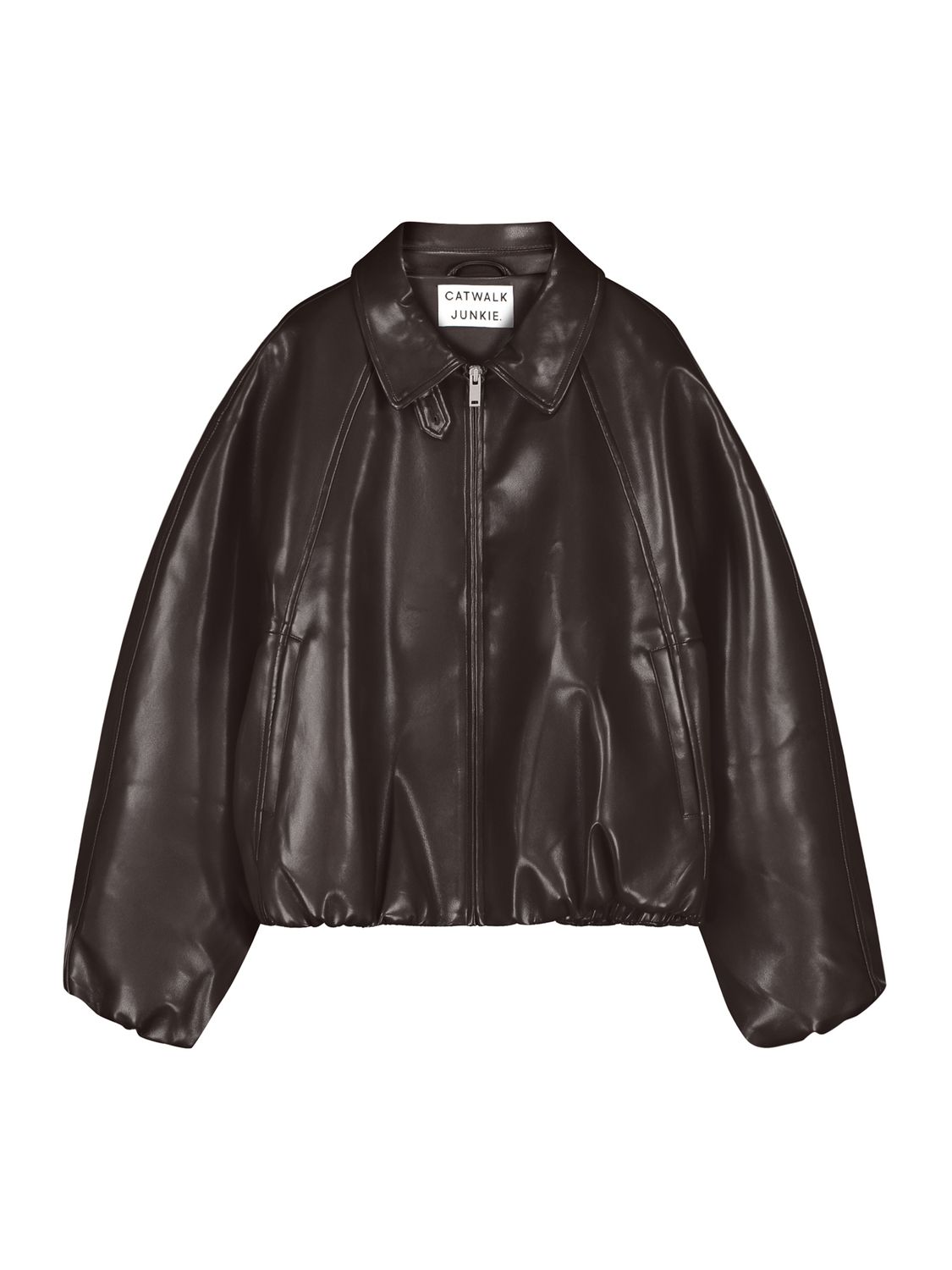 Vegan Leather Jacket, Colour: Dark Cacao, Maat: 34
