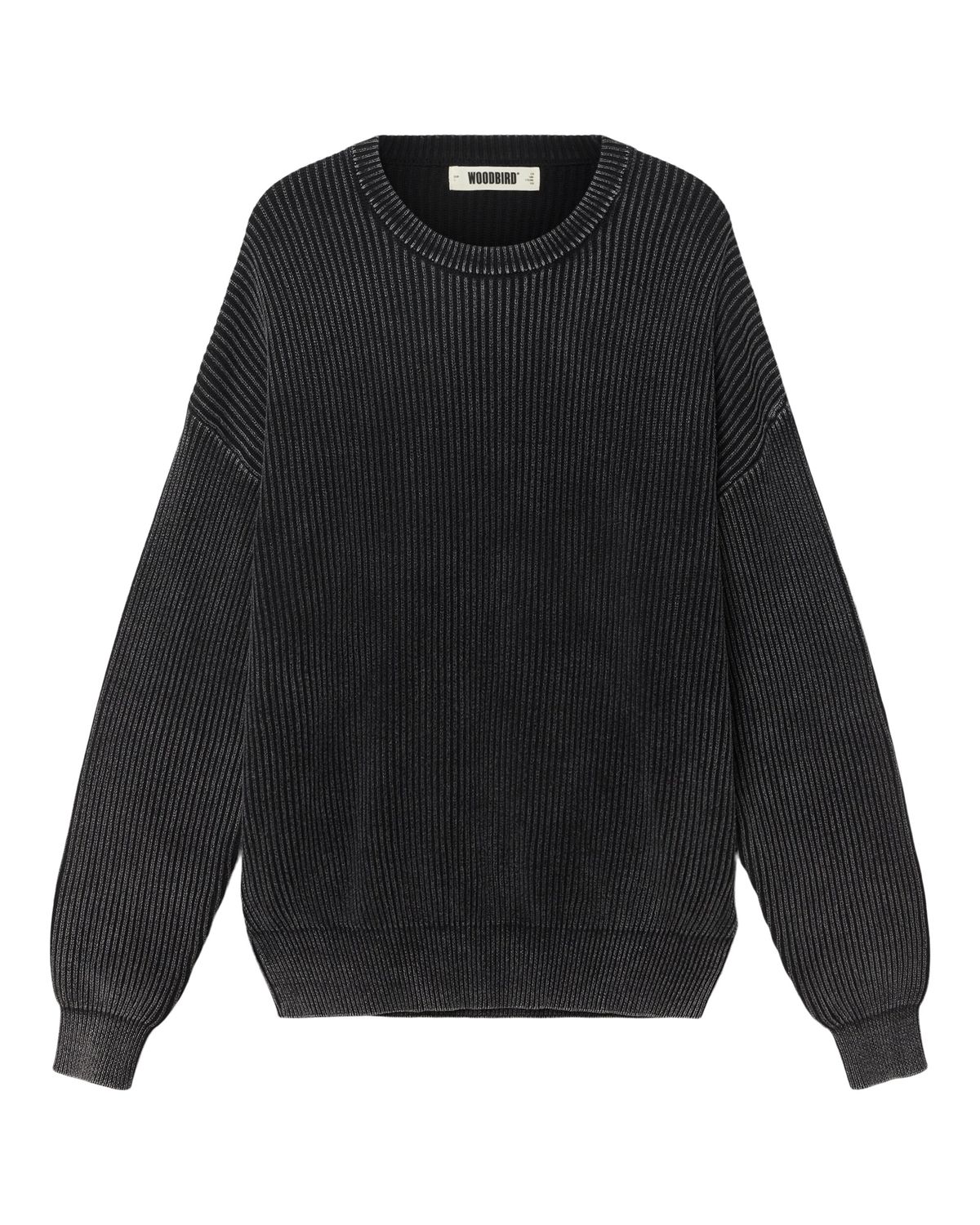 WBSake Washed Crew, Colour: Washed Black, Maat: S