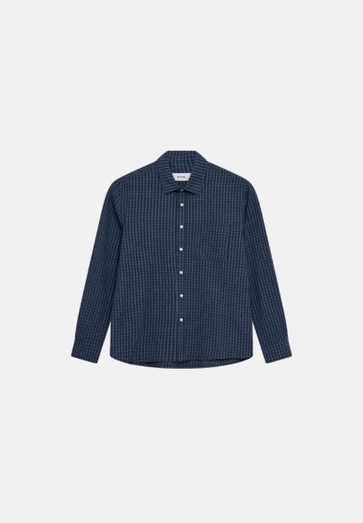 Kai Checked Shirt, Colour: Navy, Maat: M