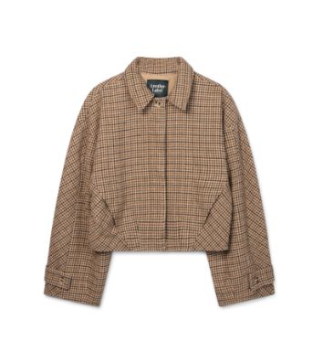 Constance Jacket, Color: Brown Green Dogtooth Check, Maat: XS