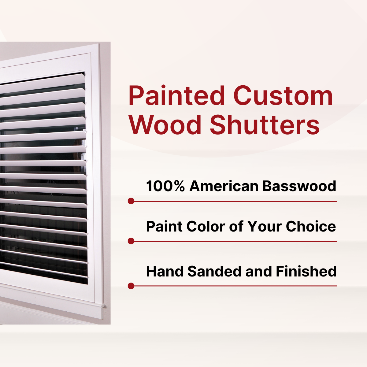 Custom Painted Wood Shutter