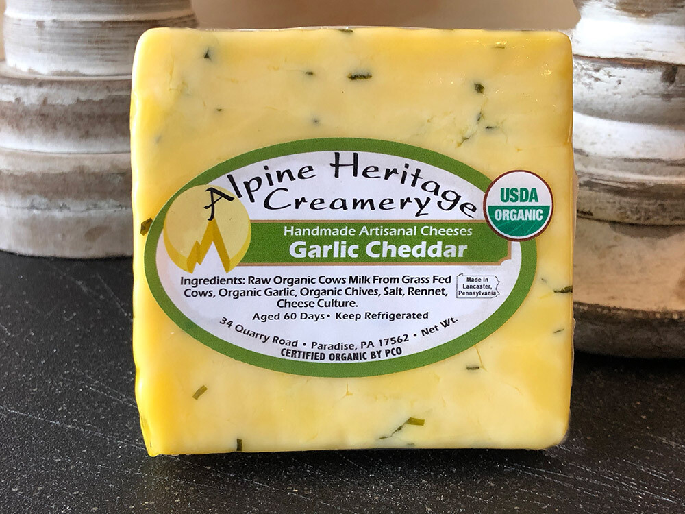 Organic Garlic Cheddar Cheese Organic Garlic Cheddar Cheese