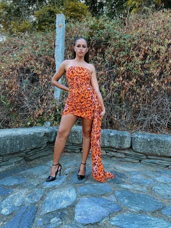 Vestido Laranja Elegante