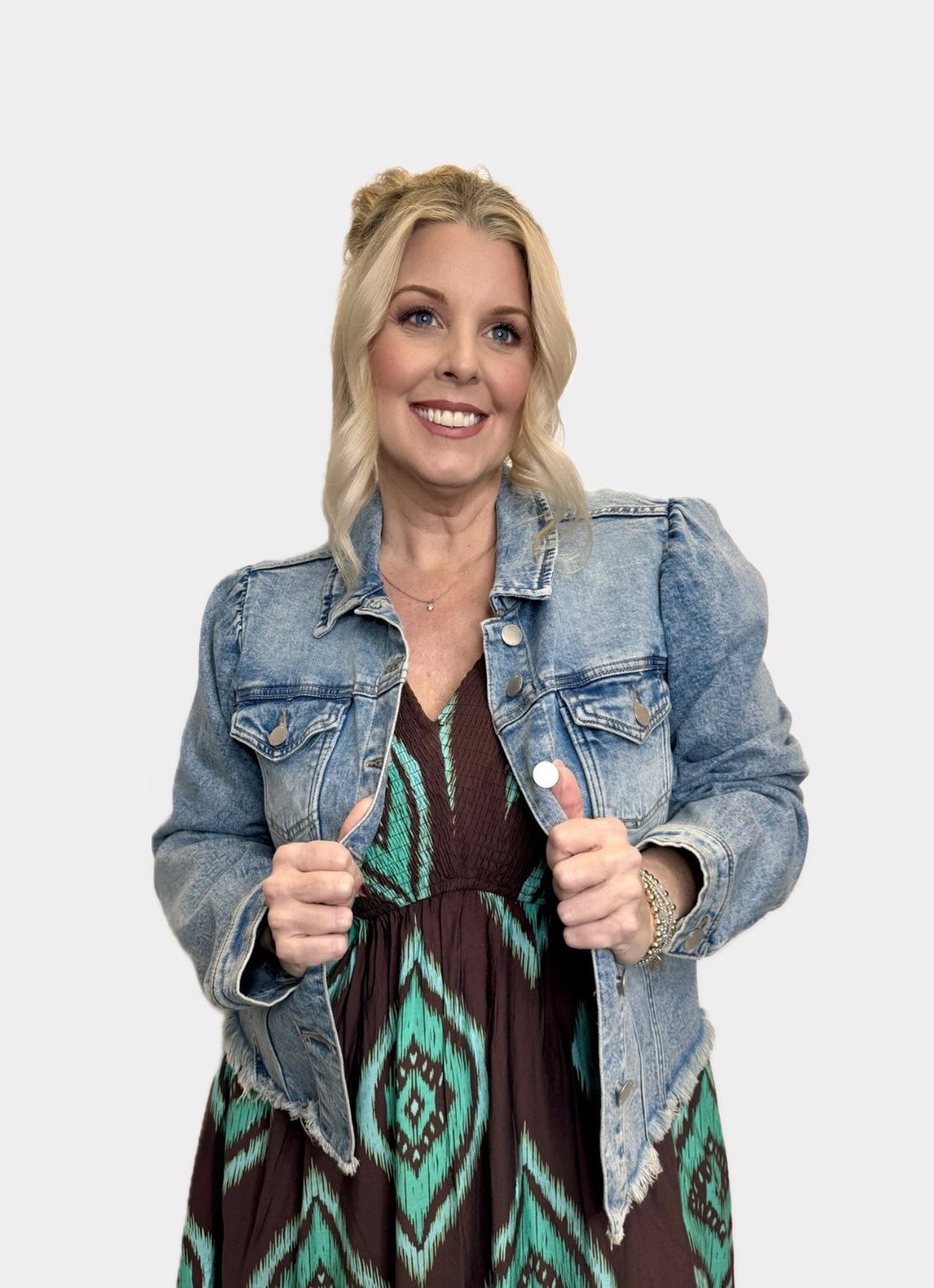 Roselyn Fray Hem Denim Jacket