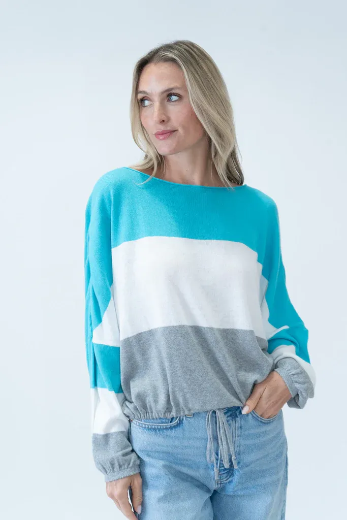 Colorblock Tie Sweater