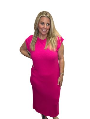 Crew Neck S/S Midi Dress
