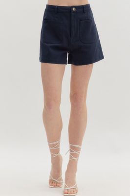 Solid High Waist Shorts