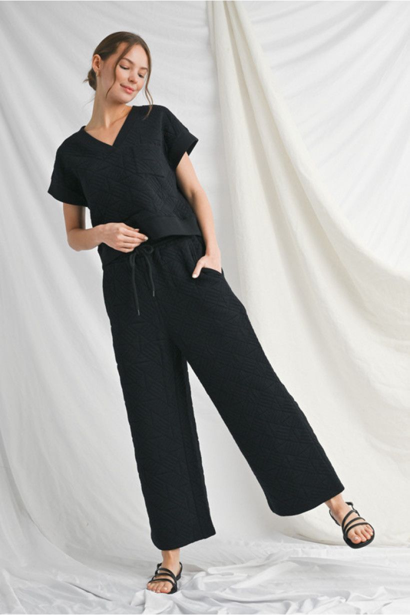 Textured Knit Pant Set