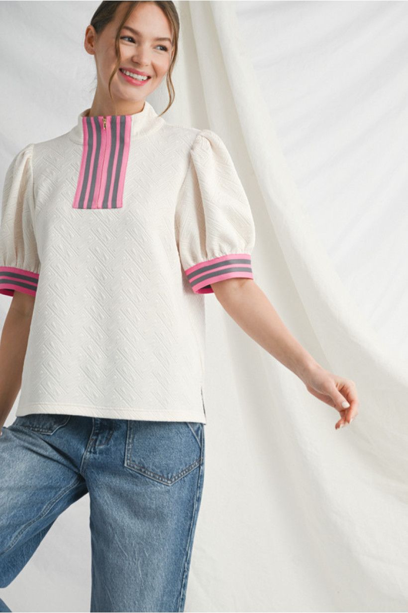 Tex S/S Knit Zip Front