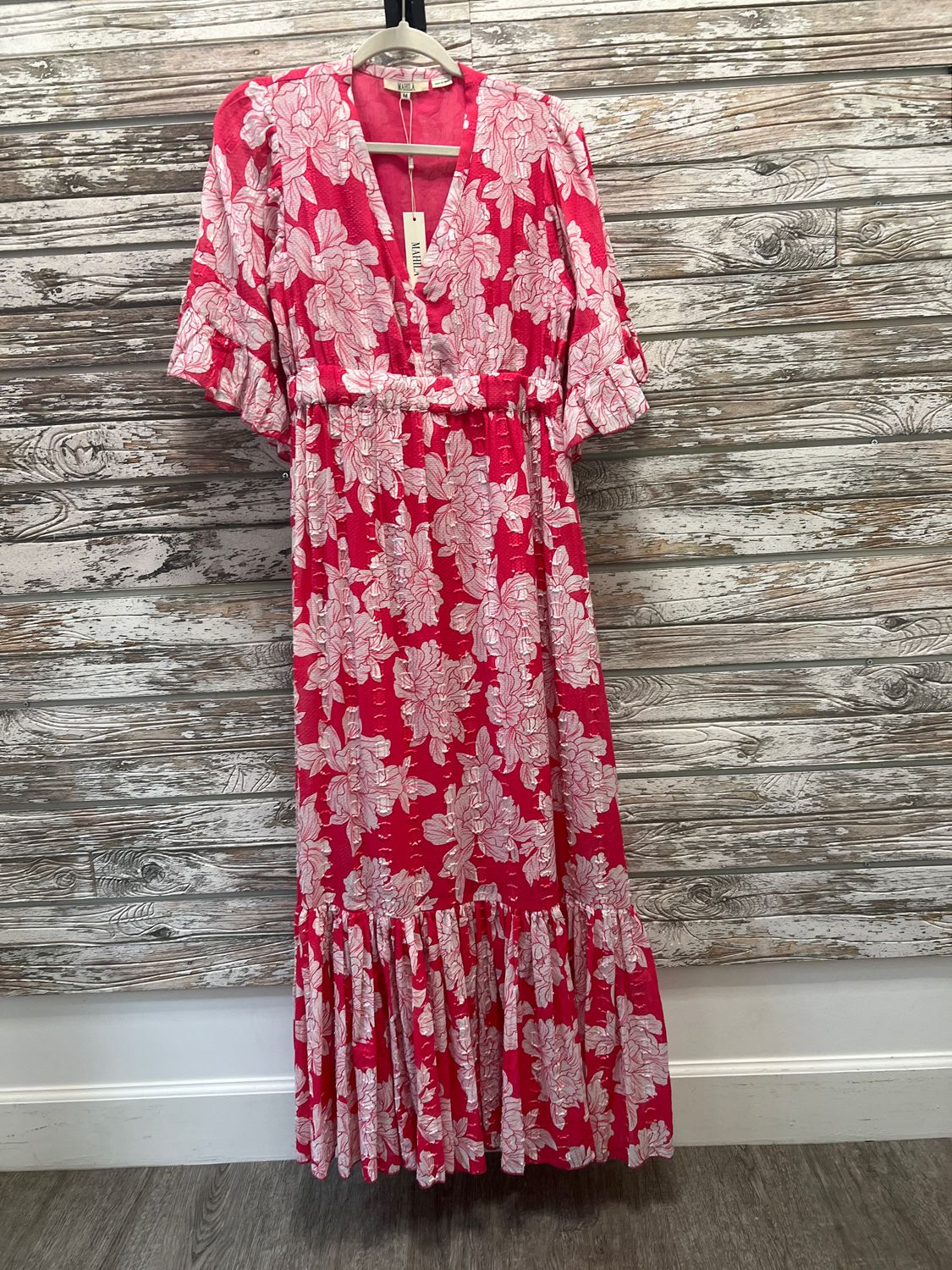 Ruffle Sleeve and Hemline Maxi