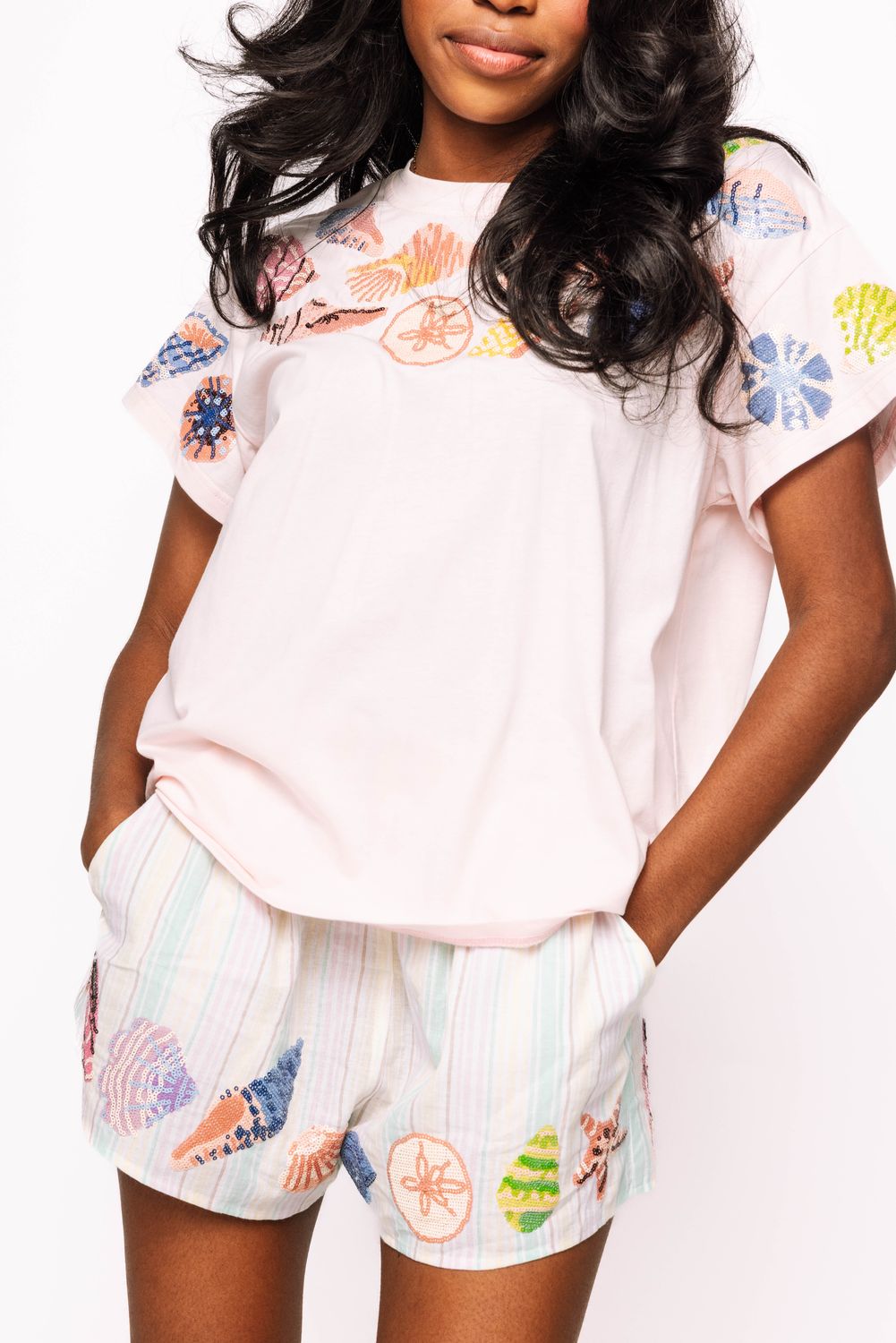 QOS Pink Multi Shell Tee