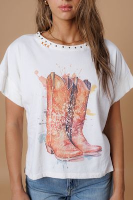 Splatter Boots Hi-Lo Tee