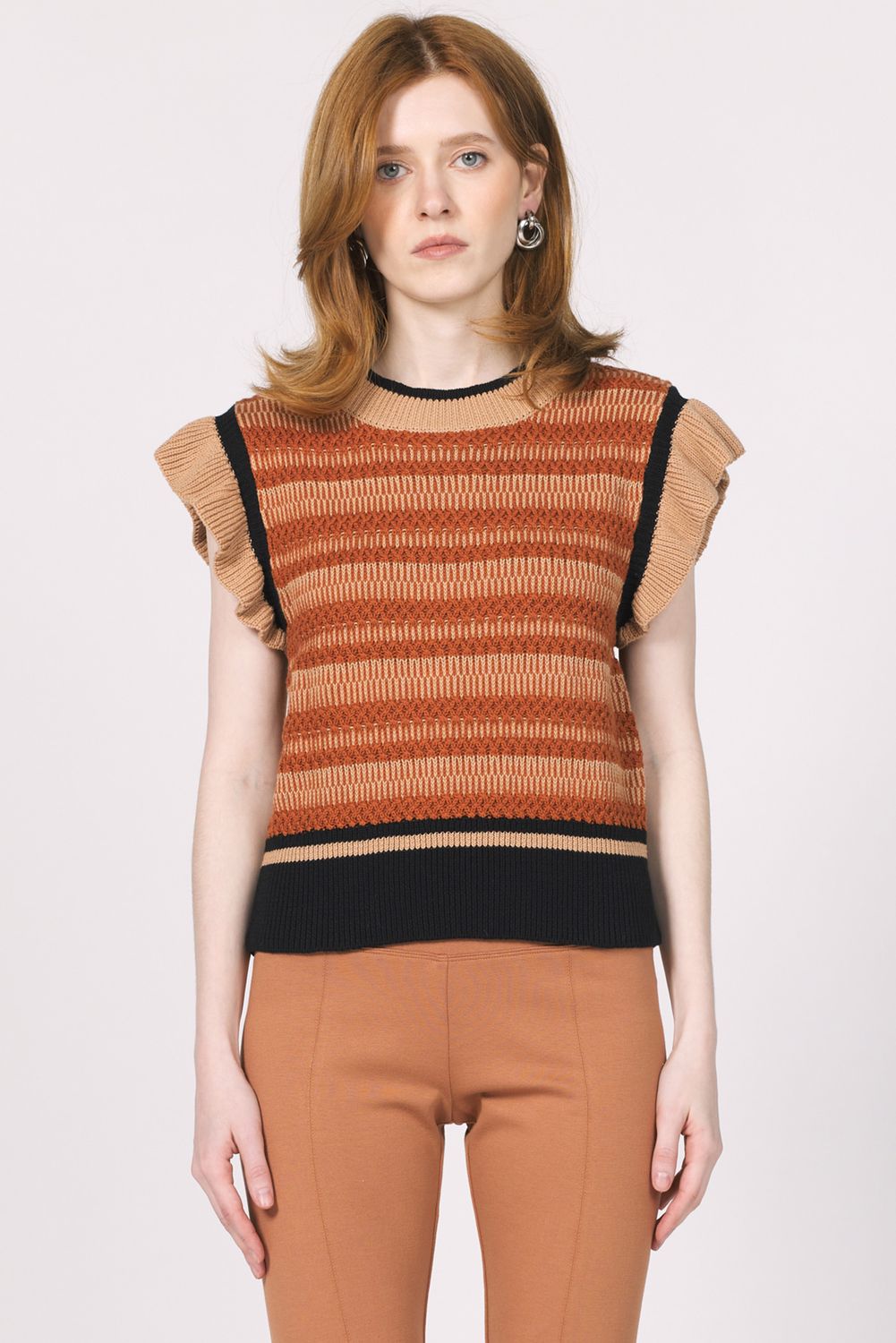 Crew Nk Ruffle Sleeve